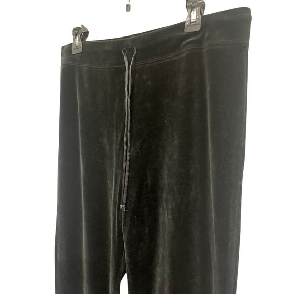 Talbots Black Velour Wide-Leg Drawstring Waist Casual Lounge Pants Size Large - Picture 2 of 4